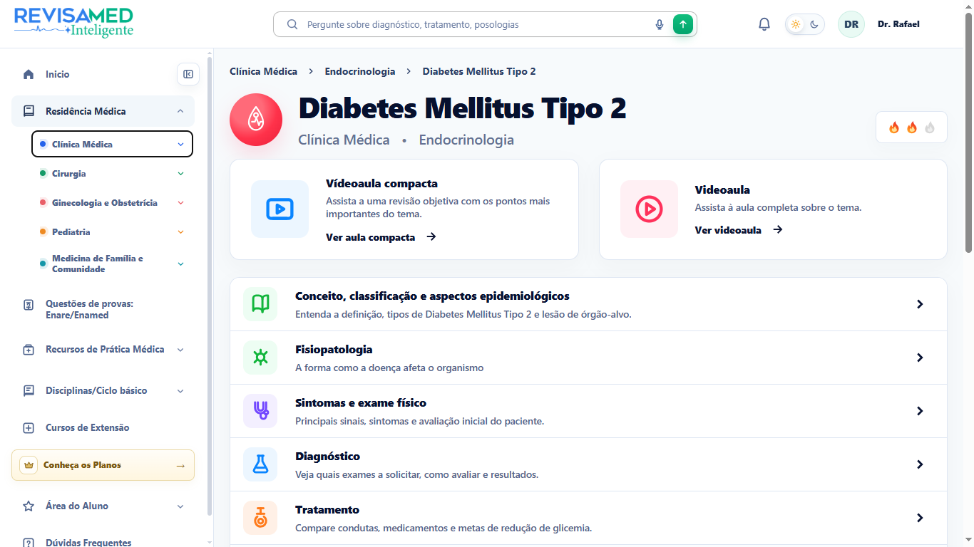 Conteúdo — recurso do Revisamed Inteligente