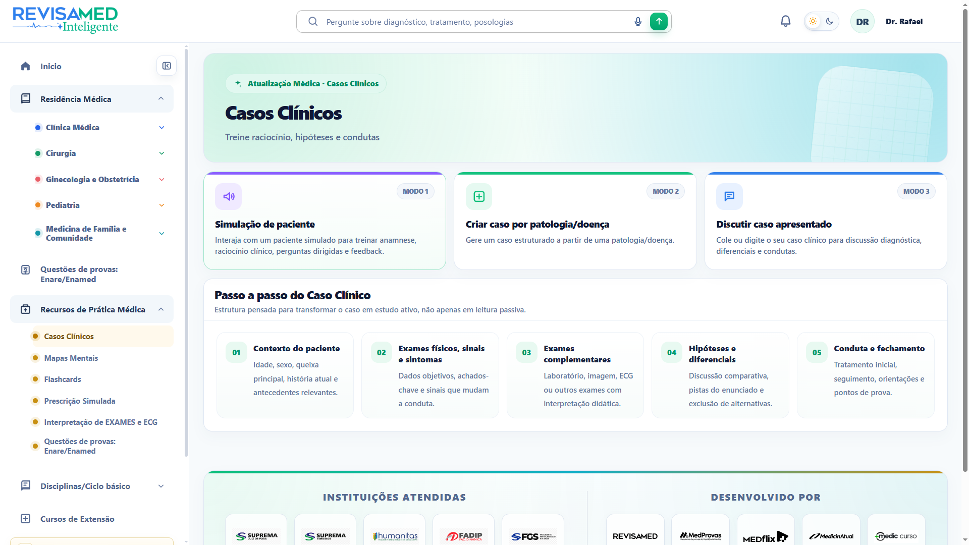 Ferramenta de casos clínicos interativos