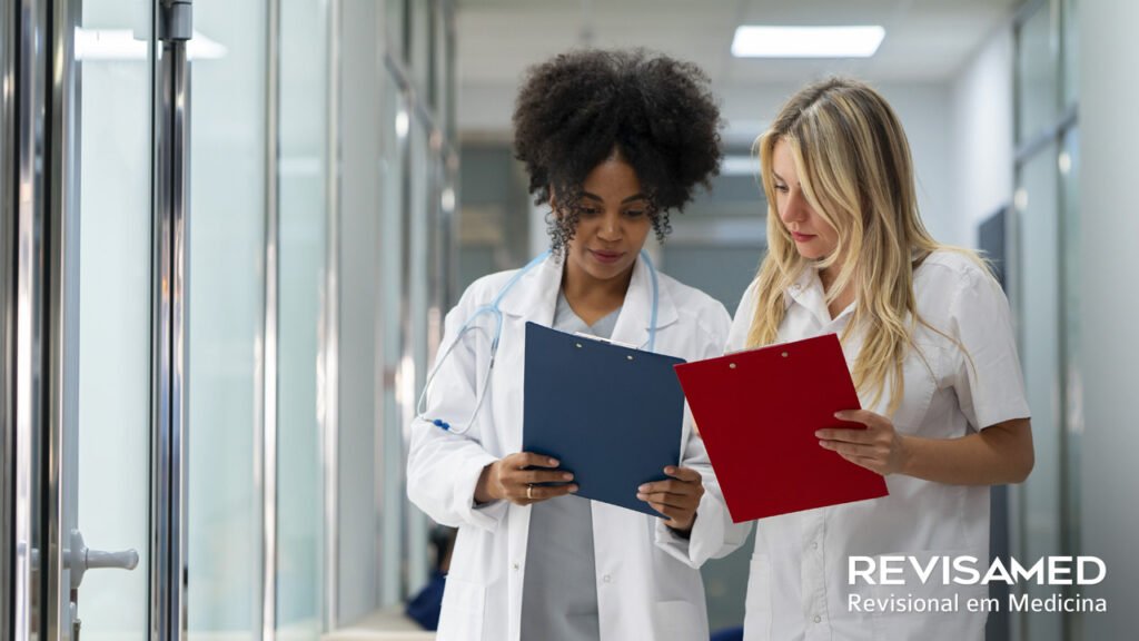 Médicas analisando edital de Residência Médica