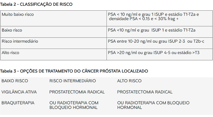 Classificação de Risco e Opções de Tratamento do Câncer de Próstata Localizado 