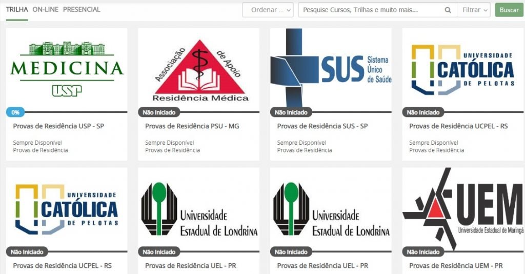 Capas de provas das principais instituições do país