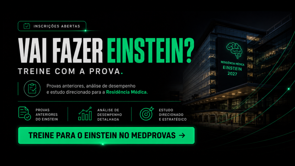 banner de vendas do medprovas sobre a prova do Einstein