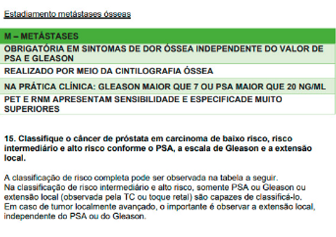 Metástases no tumor da próstata