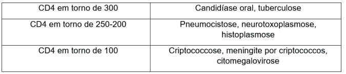 taxa de CD4 presente no individuo HIV+