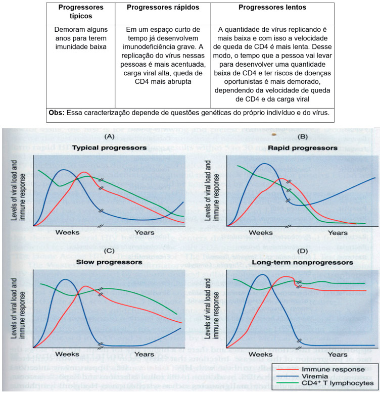 Características  dos pacientes progressores típicos, progressores rápidos e progressores lentos